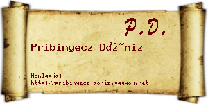Pribinyecz Döniz névjegykártya